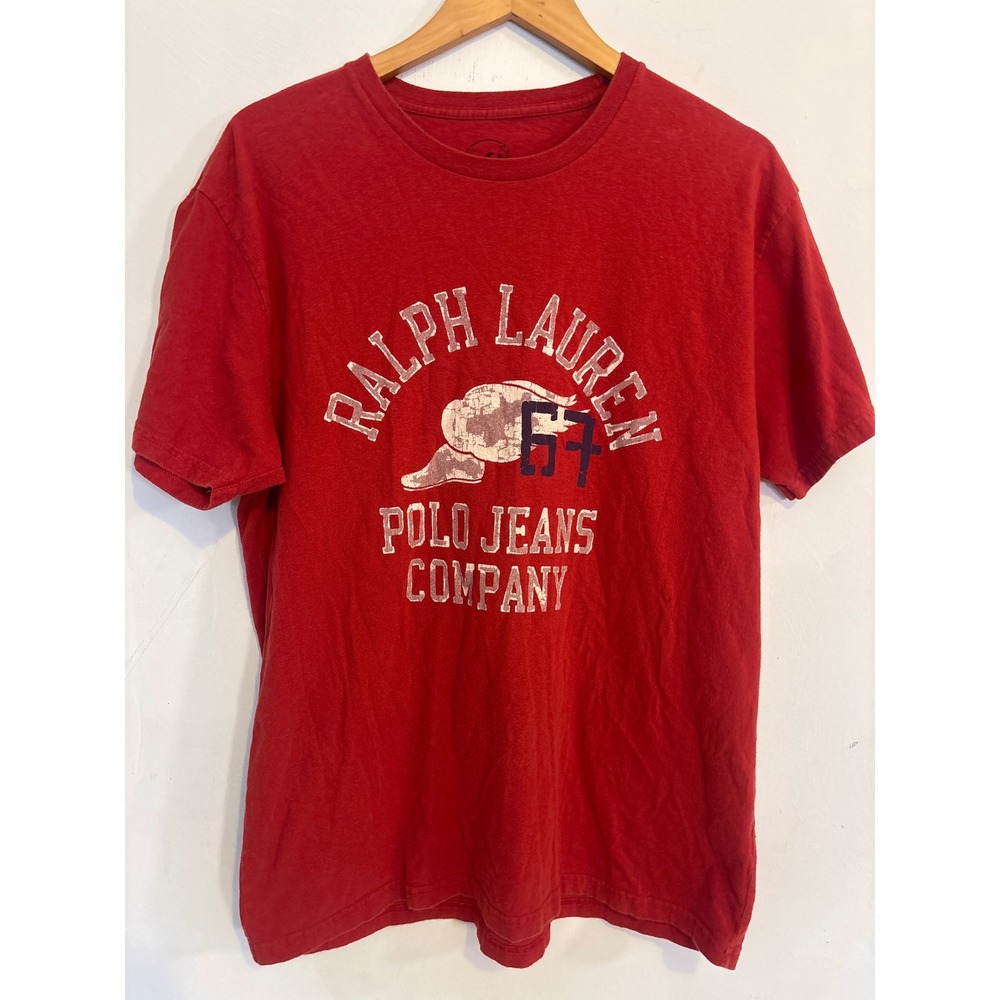 Ralph Lauren Polo Jeans Co Red Graphic T-Shirt Mens Medium Winged Foot 67